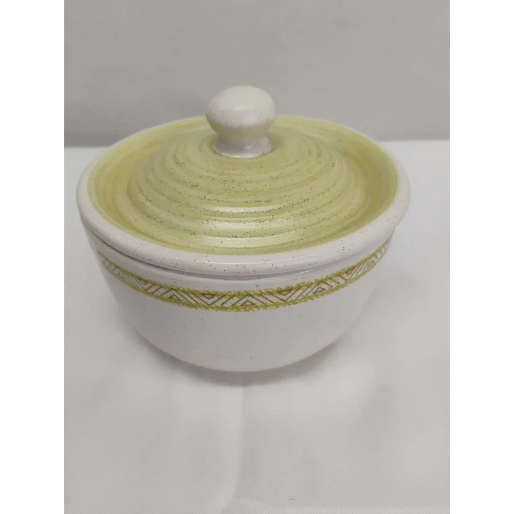 Franciscan Earthenware Lidded Sugar Bowl Hacienda Green MCM USA - Picture 3 of 8